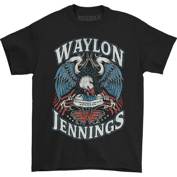 Waylon Jennings Mens Lonesome Slim-Fit T-Shirt Black